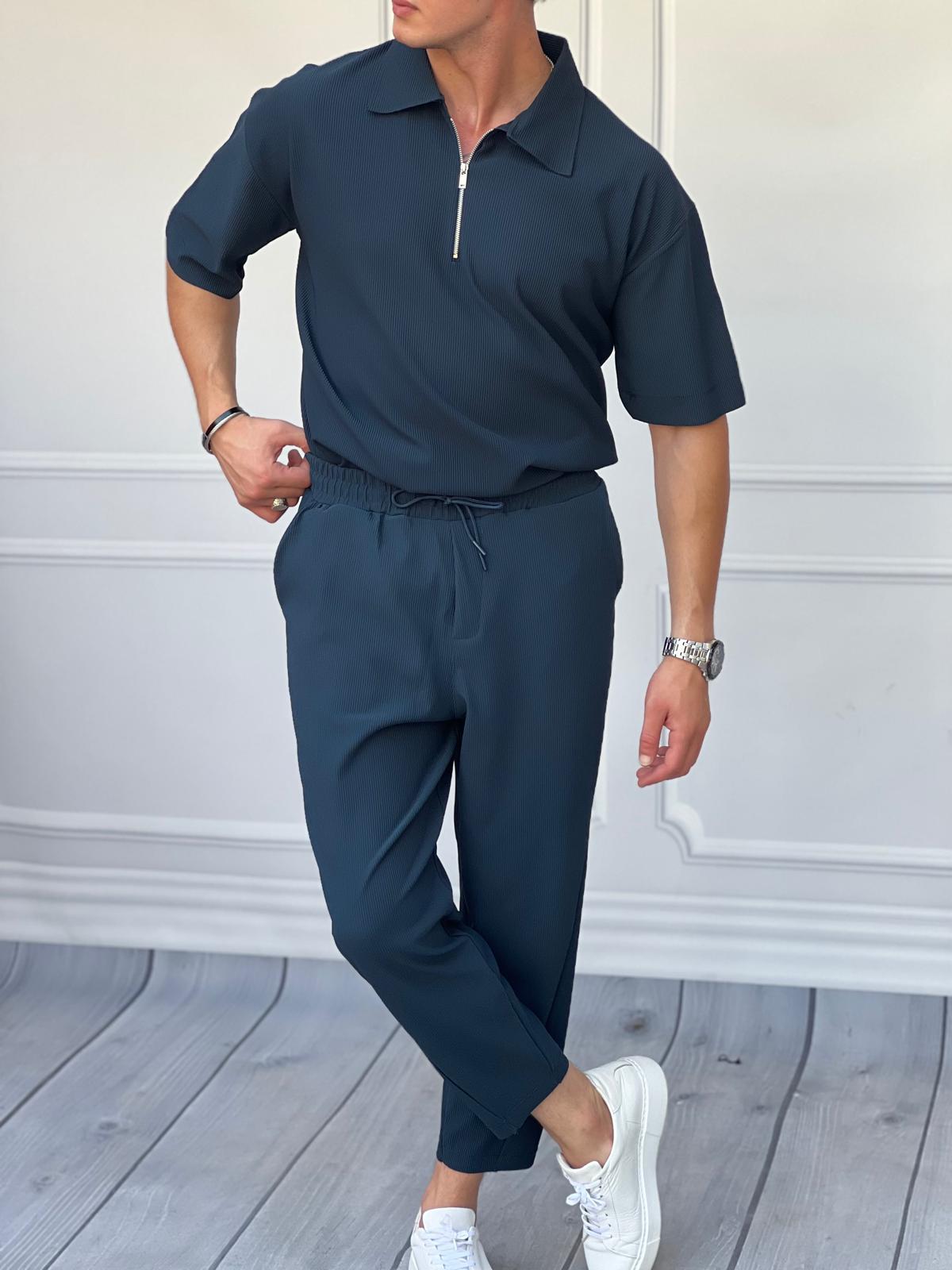 Fermuar Detaylı Fitilli Oversize Alt Üst Takım