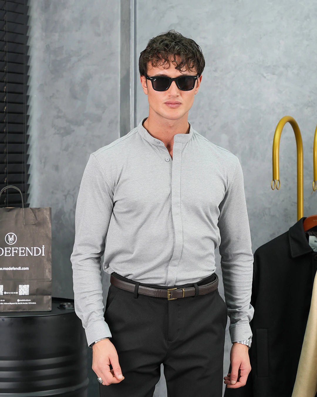 %100 Pamuklu Slimfit Gizli Kanun Yaka Gömlek