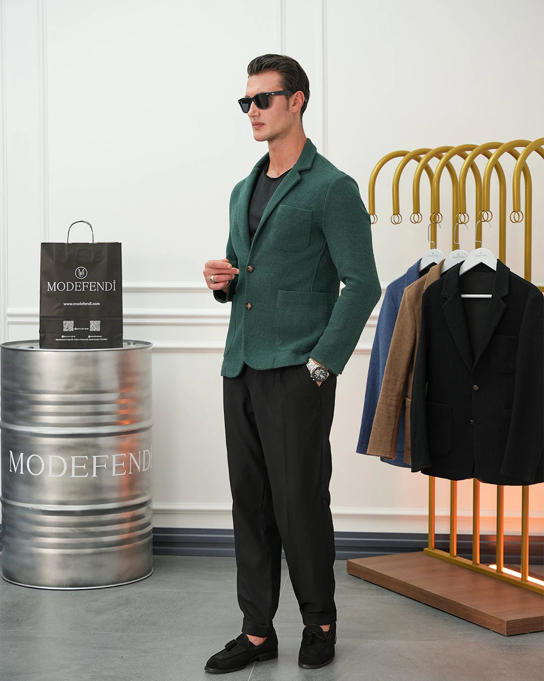 Petek Örme Torba Cep Ceket