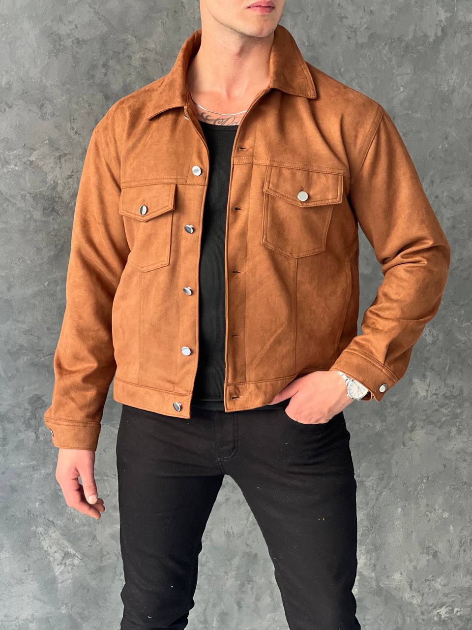 Düğme Detaylı A Kalite Nubuk Mont