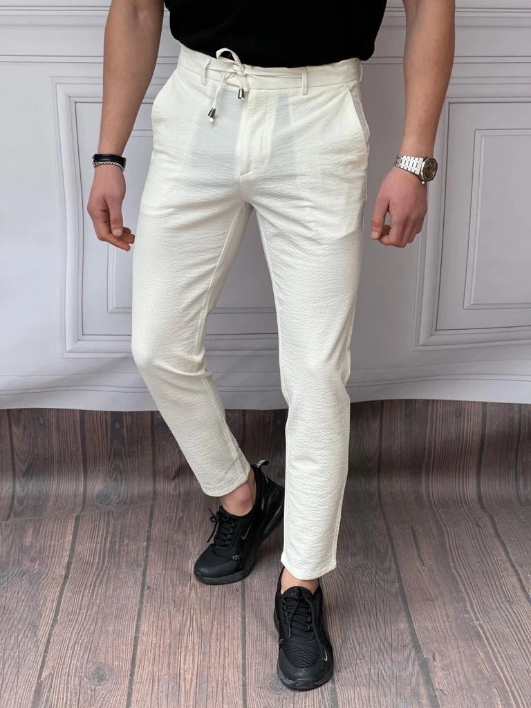 İp Detaylı Armür Kumaş Rahat Kalıp Jogger Pantolon