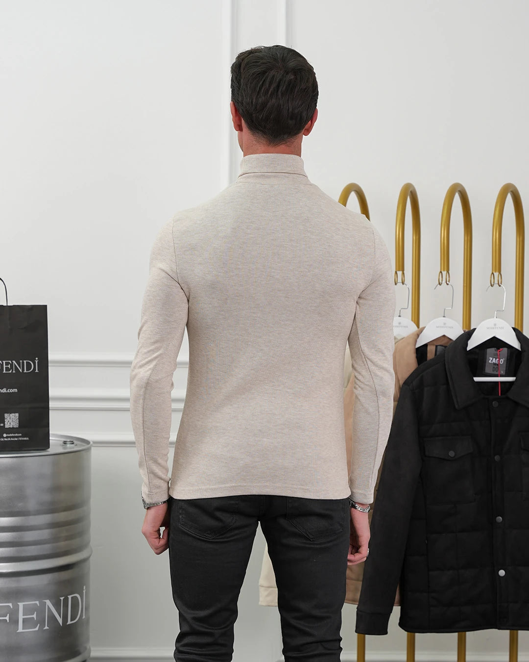 Slim Fit İtalyan Kesim Tam Balıkçı Boğazlı Kazak