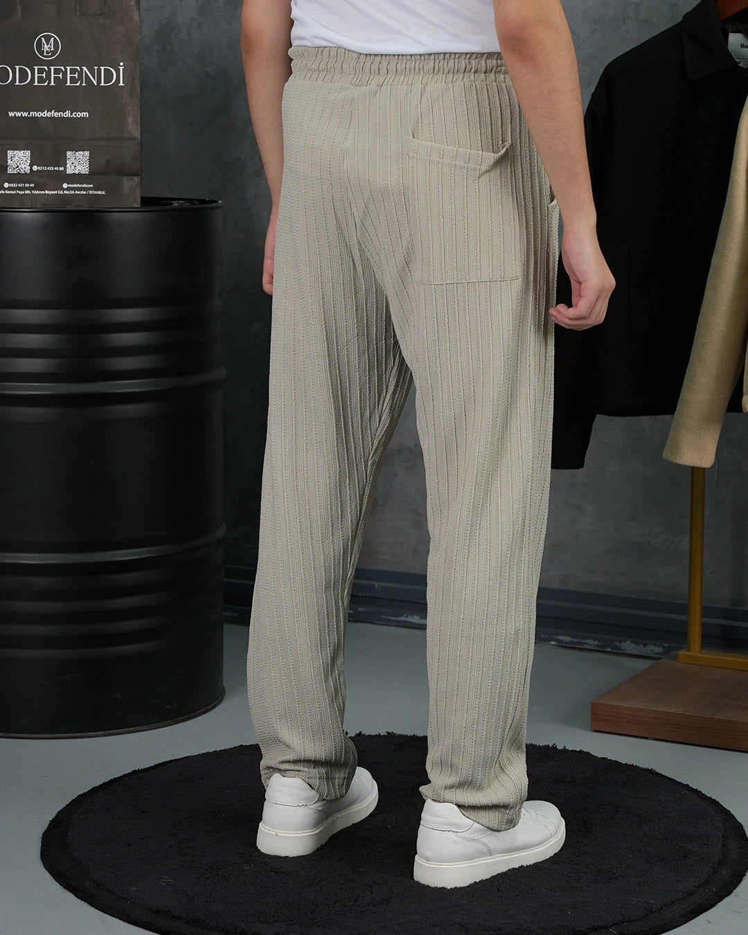 Örgülü Model Baggy Kesim Jogger İpli Pantolon