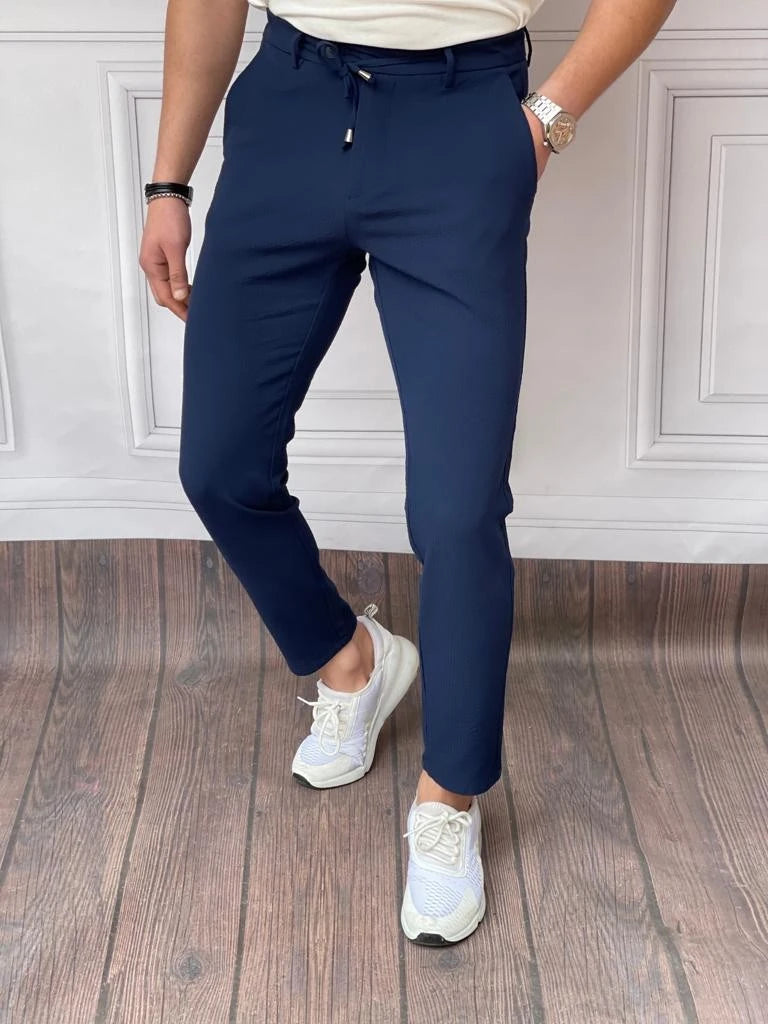 İp Detaylı Armür Kumaş Rahat Kalıp Jogger Pantolon