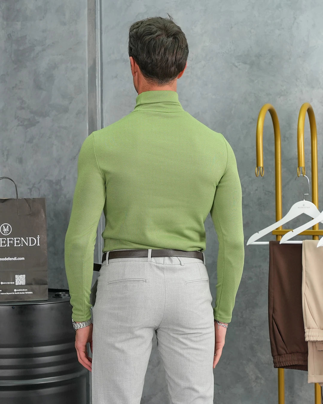 Slim Fit İtalyan Kesim Tam Balıkçı Boğazlı Kazak