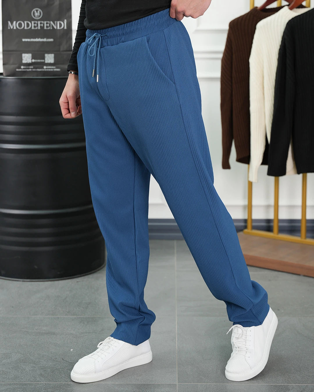 Kalın Fitil Desen Jogger Pantolon