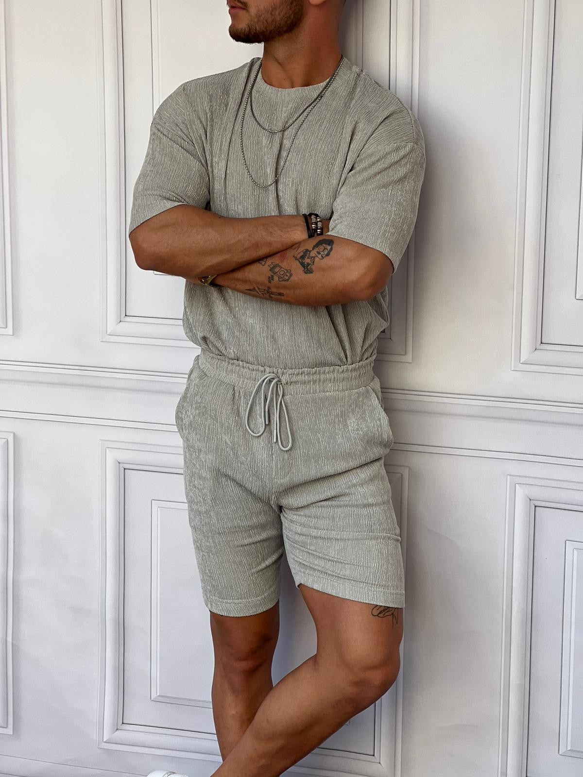 Krinkıl Kumaş Pamuklu Alt + Üst Takım