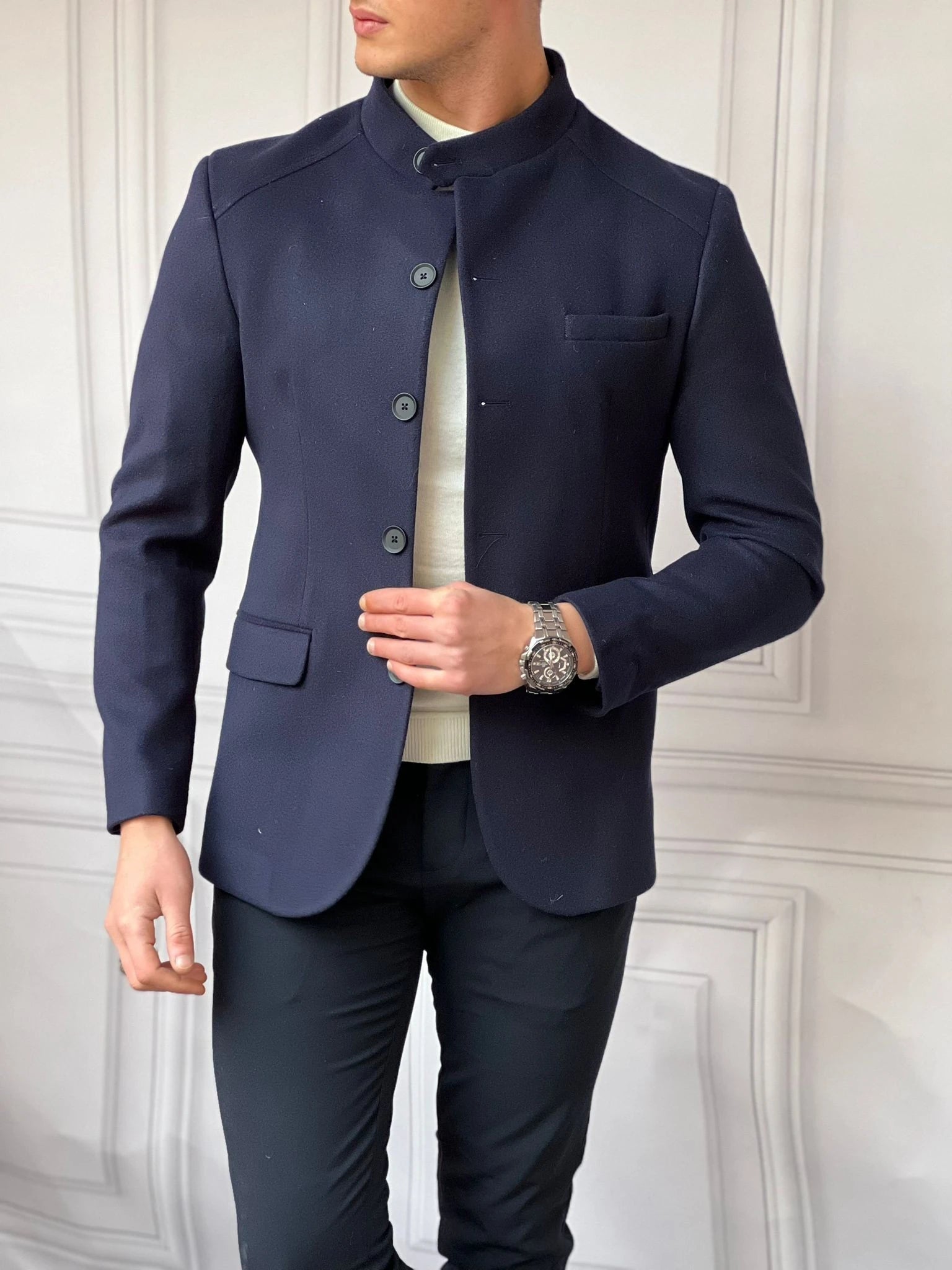 İtalyan Kesim Hakim Yaka Kaşe Kaban