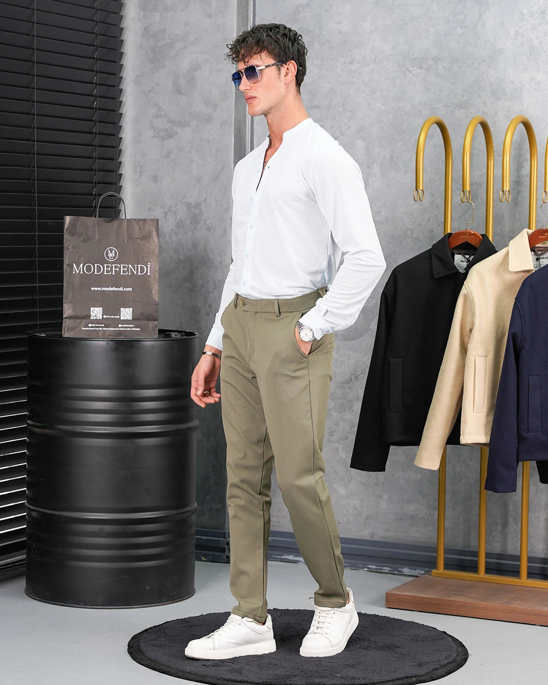 Pamuk Likra Hakim Yaka Gömlek