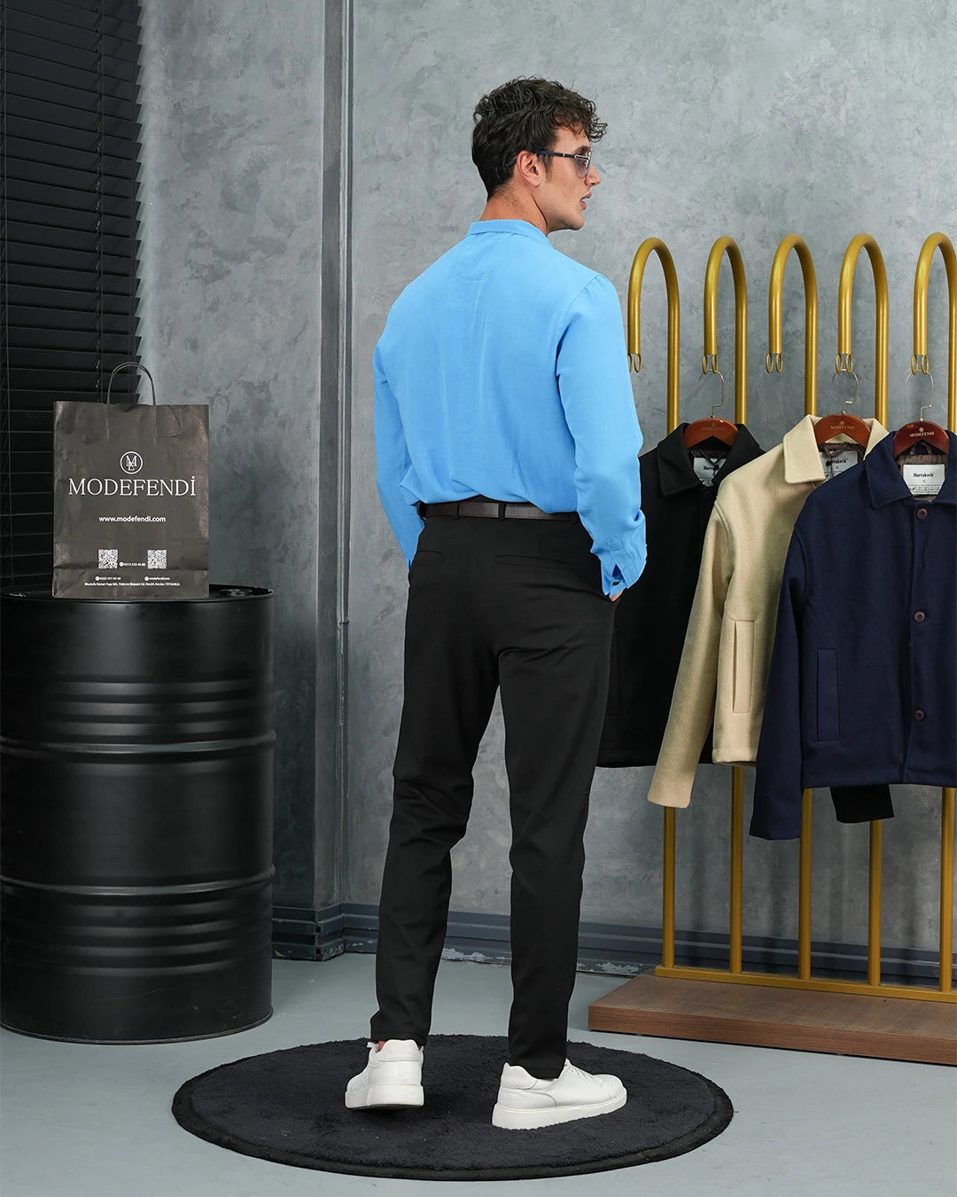 Ham Keten Metal Düğme Gömlek