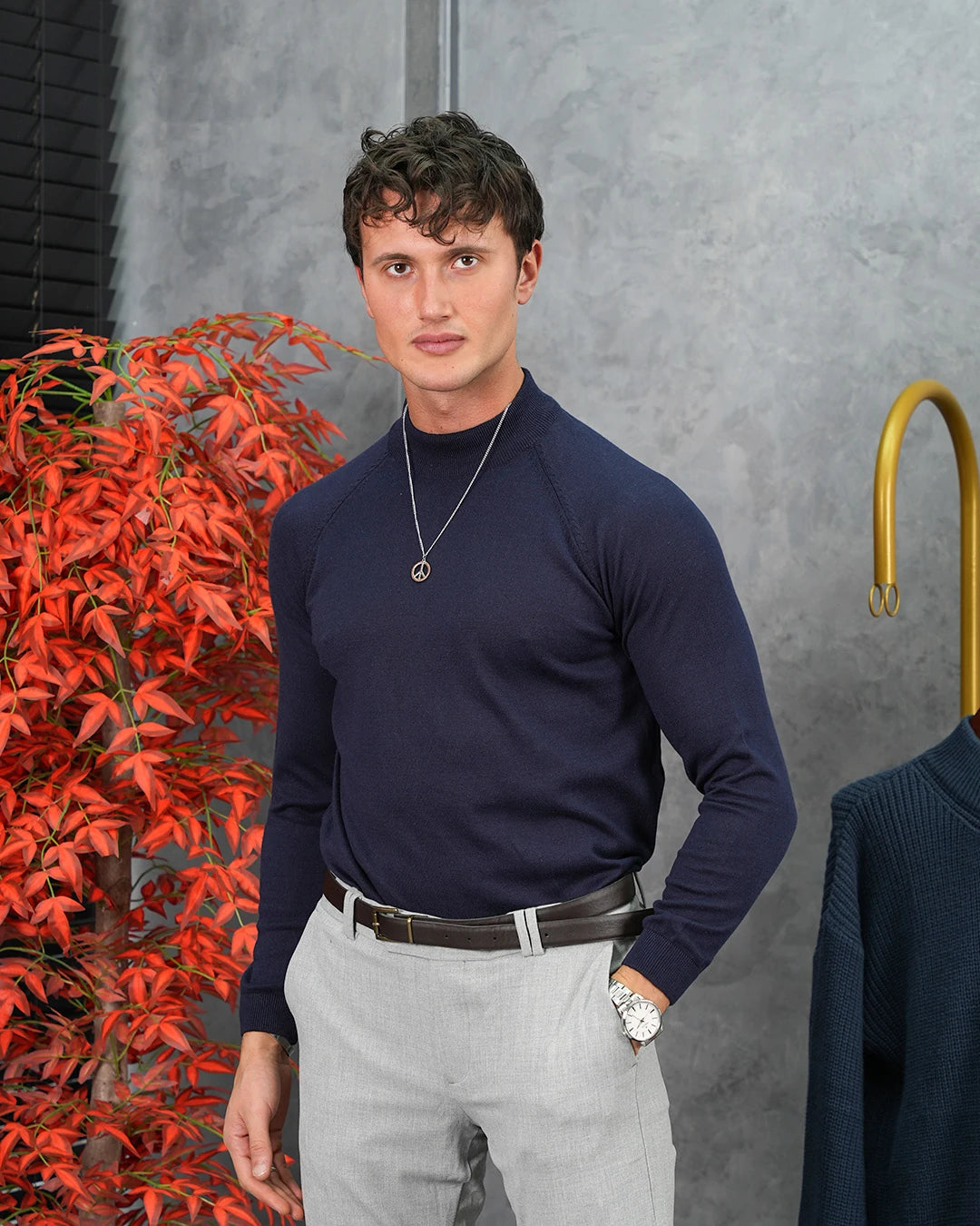 Slimfit Kalıp Pamuklu Triko Yarım Balıkçı Triko Kazak