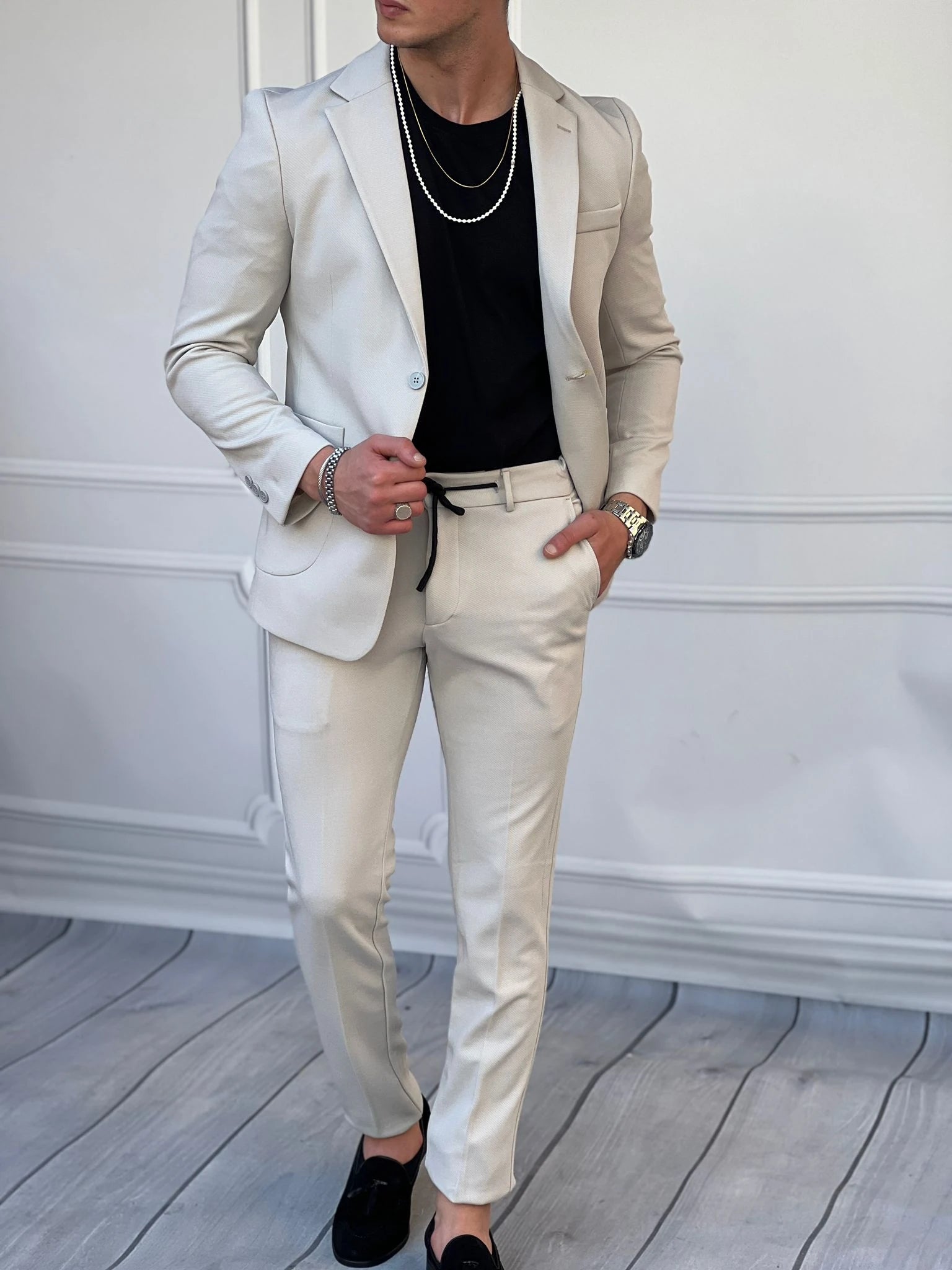 Petek Örme Pamuk Likra Takım Elbise