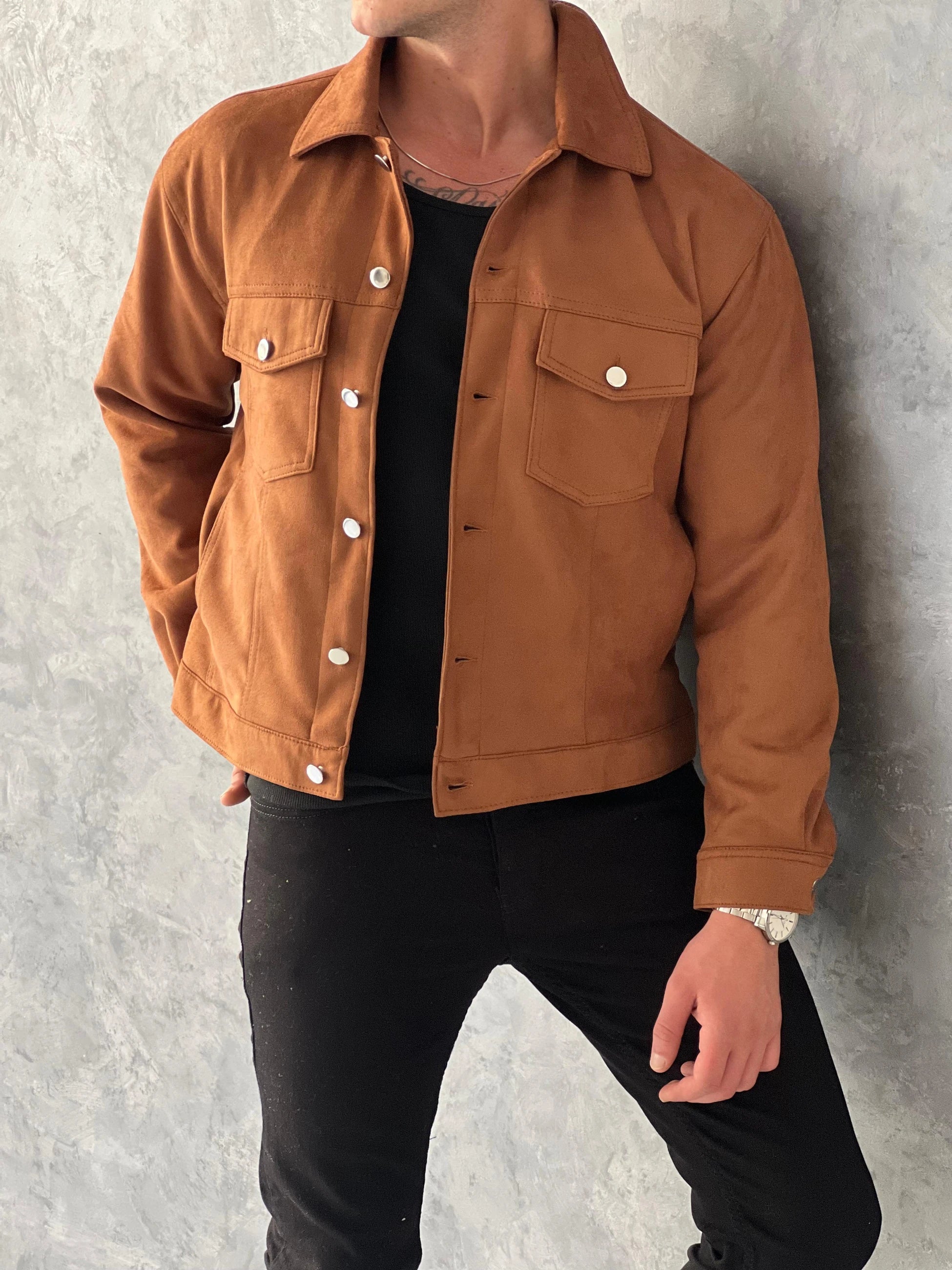 Düğme Detaylı A Kalite Nubuk Mont