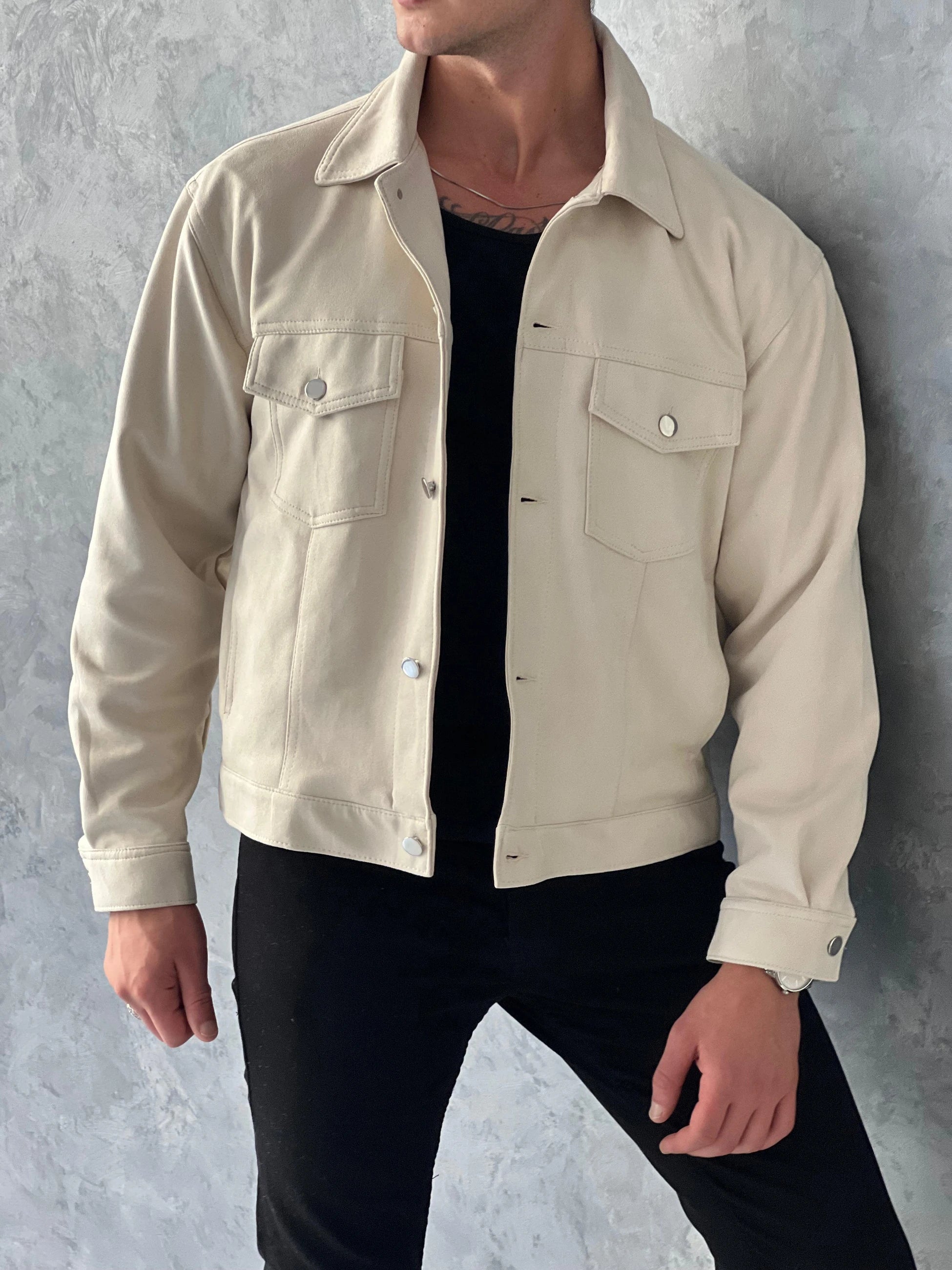 Düğme Detaylı A Kalite Nubuk Mont