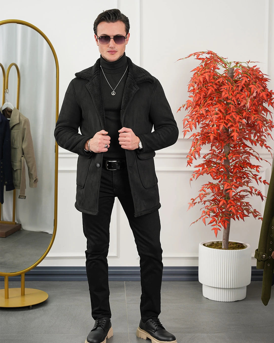 Torba Cep Full Kürklü Nubuk Mont