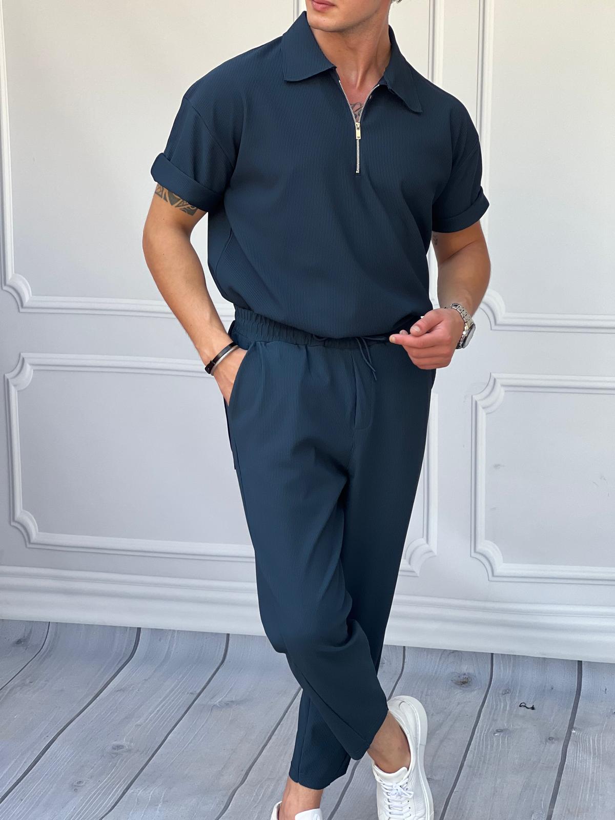 Fermuar Detaylı Fitilli Oversize Alt Üst Takım