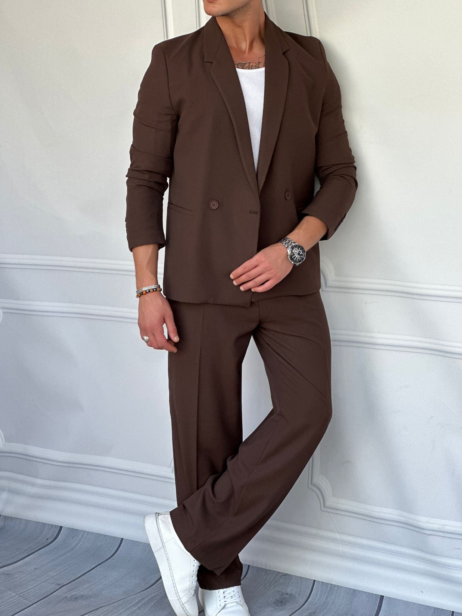 2 Düğme Detaylı Oversize Kesim Baggy Takım