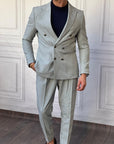 Petek Örme Pamuk Likra İtalyan Kesim Slimfit Ceket Pantolon Takım Elbise