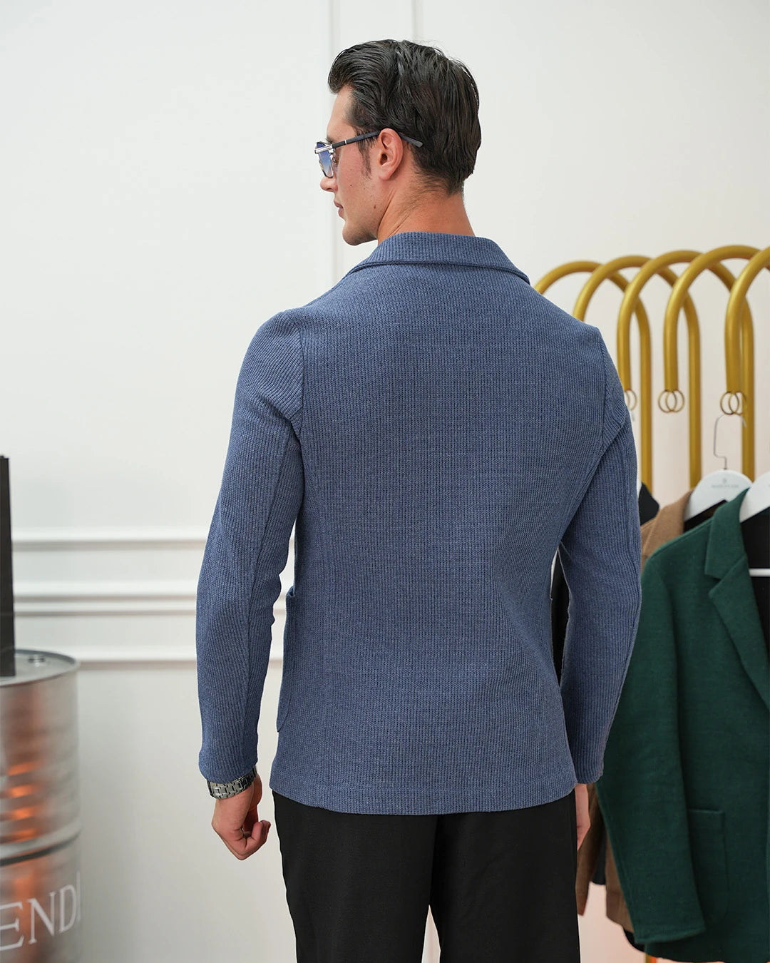 Petek Örme Torba Cep Ceket