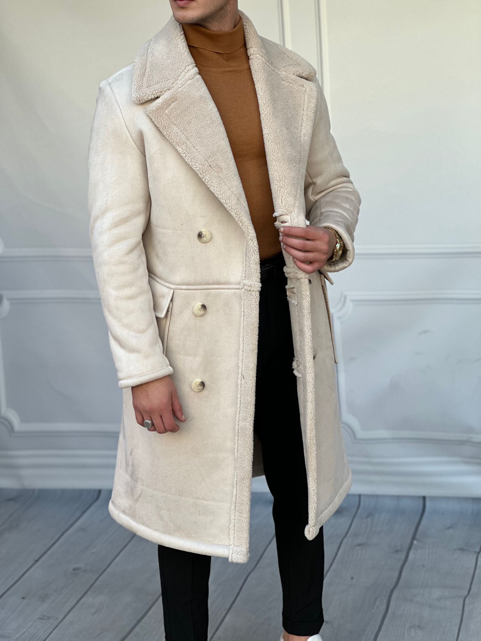 Kürklü Nubuk Palto