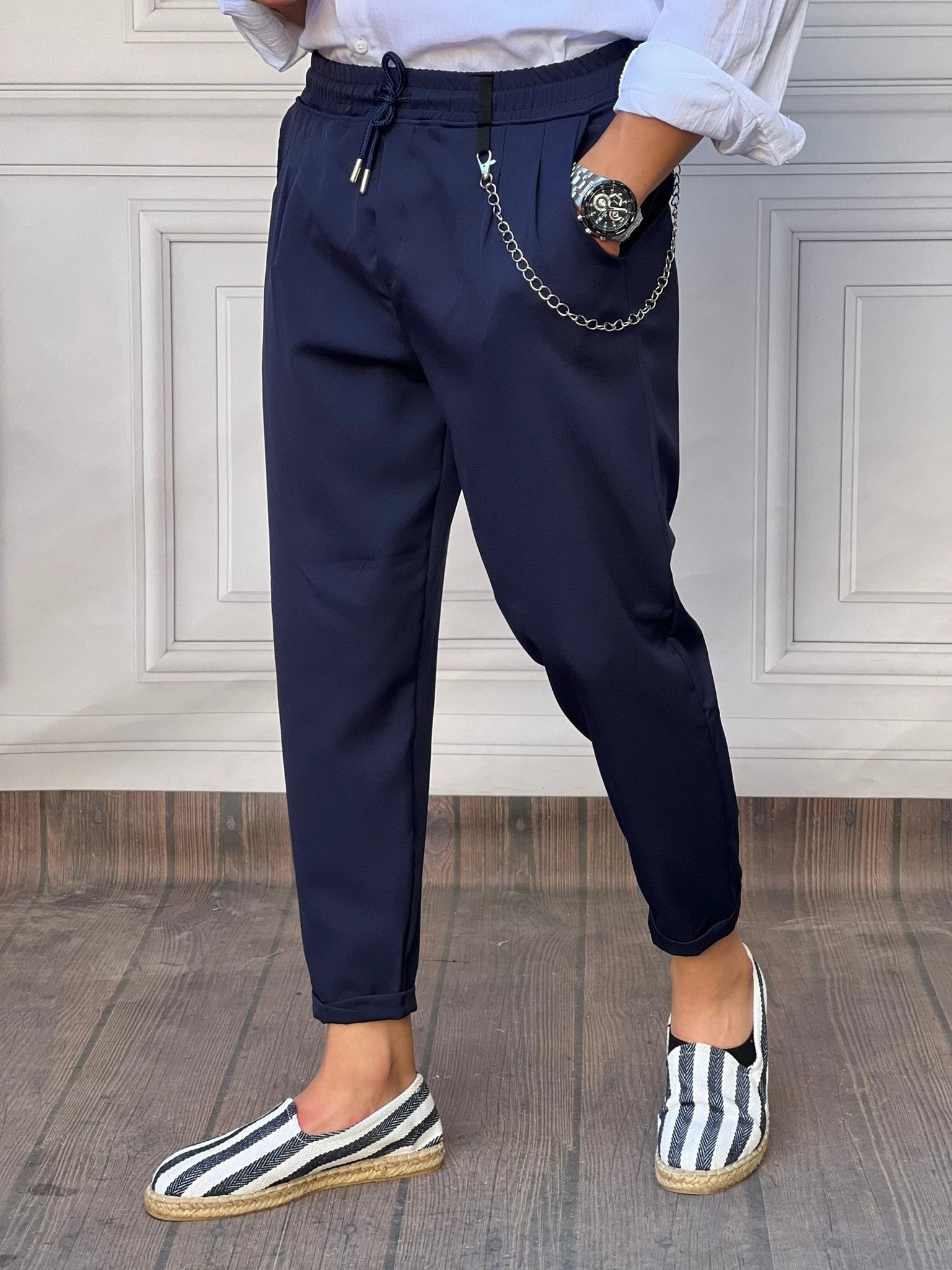 Yüksek Kalite Pile Detaylı Jogger Pantolon