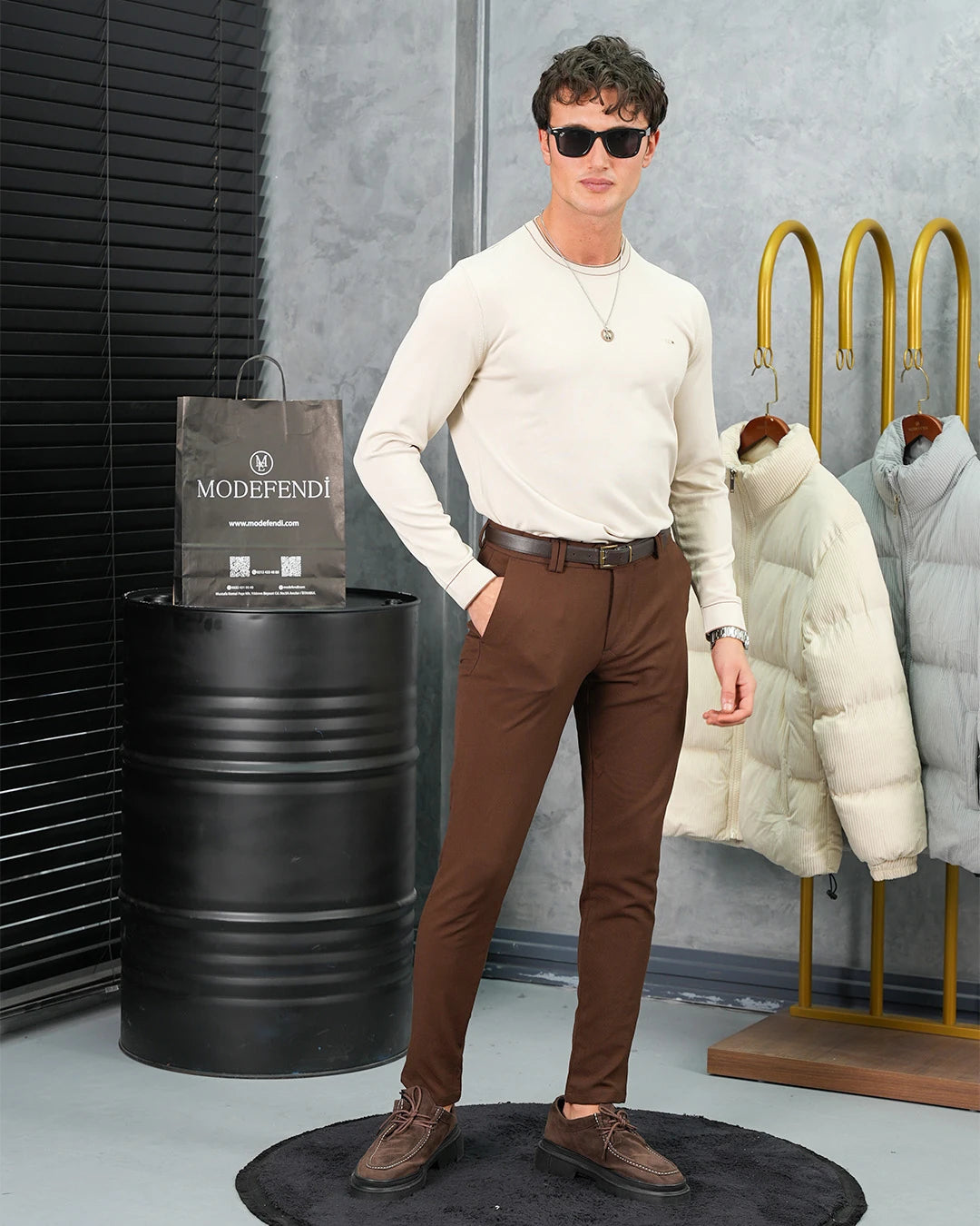 Yüksek Kalite Merserize Kumaş Bisiklet Yaka Triko