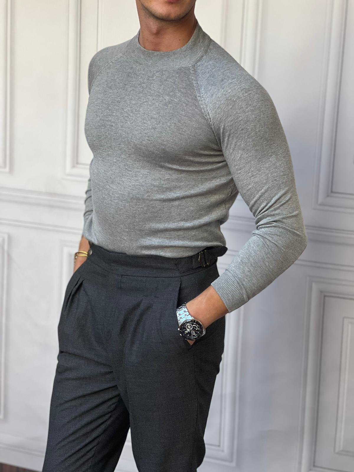 Slimfit Kalıp Pamuklu Triko Yarım Balıkçı Triko Kazak