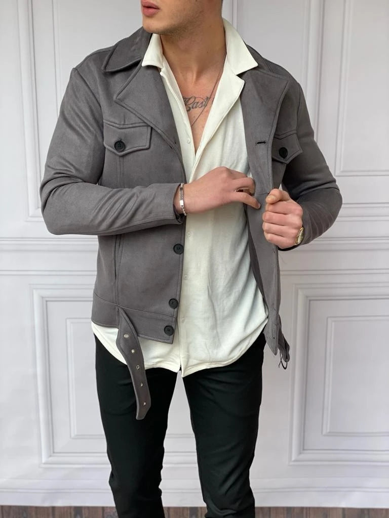 İtalyan Kesim Yüksek Kalite Kemerli Nubuk Mont