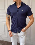 Slimfit Merserize Pamuk Kısa Kollu Gömlek