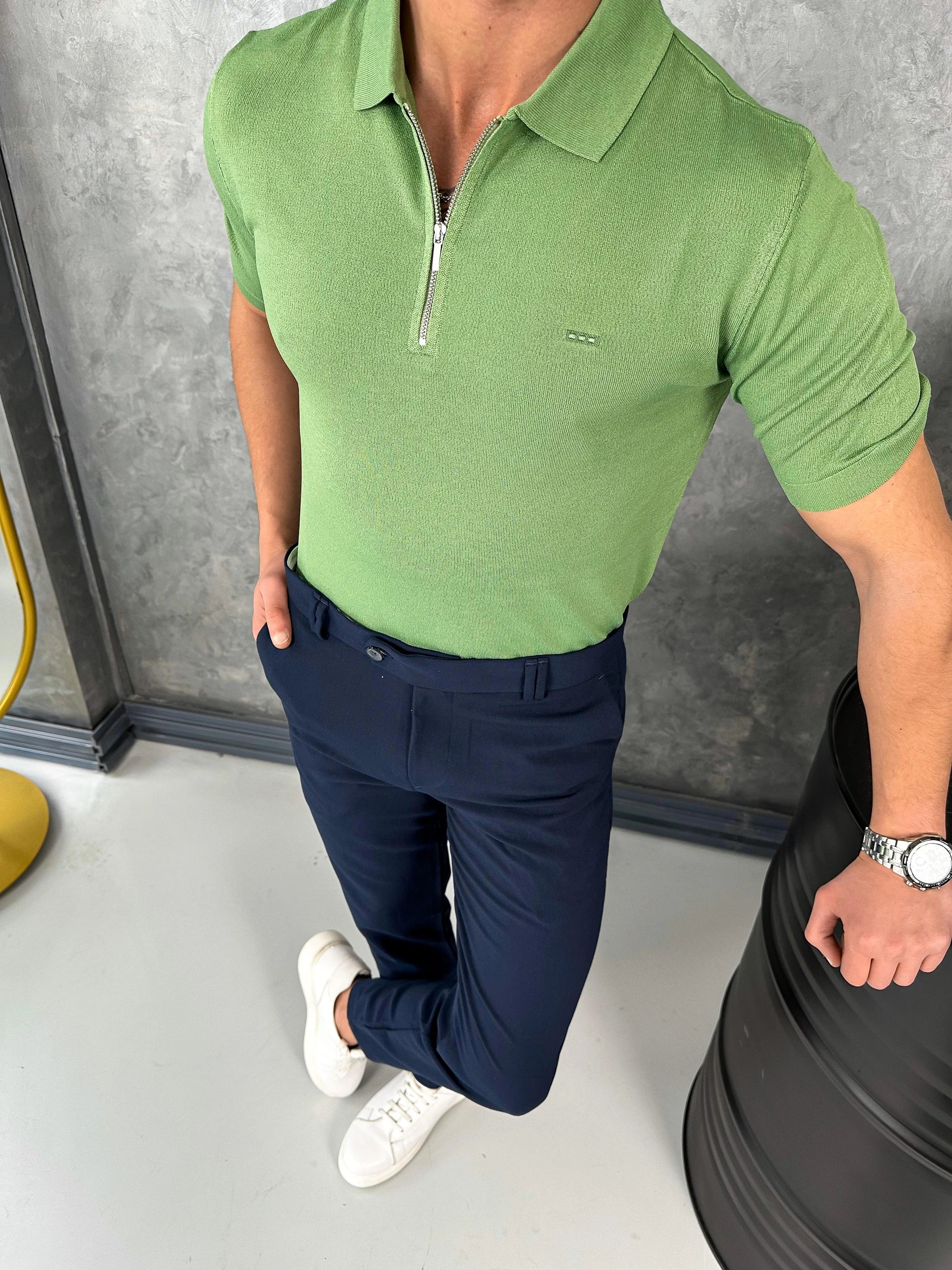 Yüksek Kalite Polo Yaka Fermuarlı Tshirt