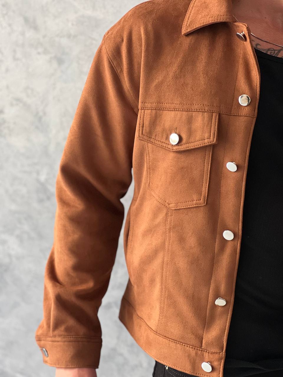 Düğme Detaylı A Kalite Nubuk Mont