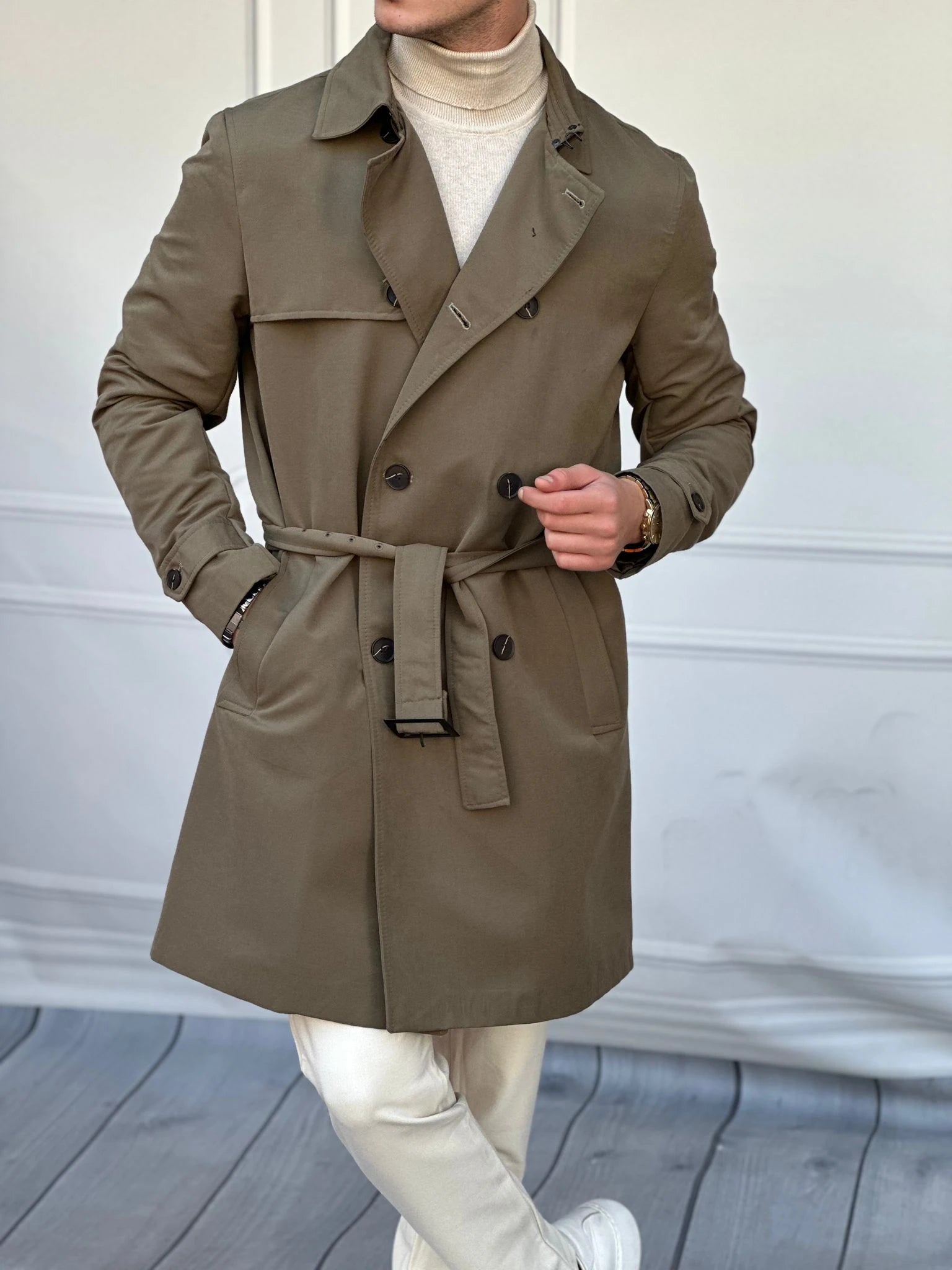 Regular Kalıp Kemerli Trençkot