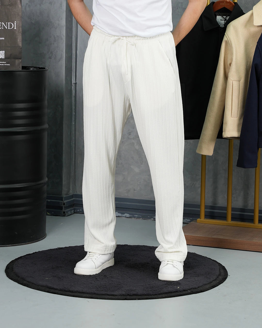 Örgülü Model Baggy Kesim Jogger İpli Pantolon