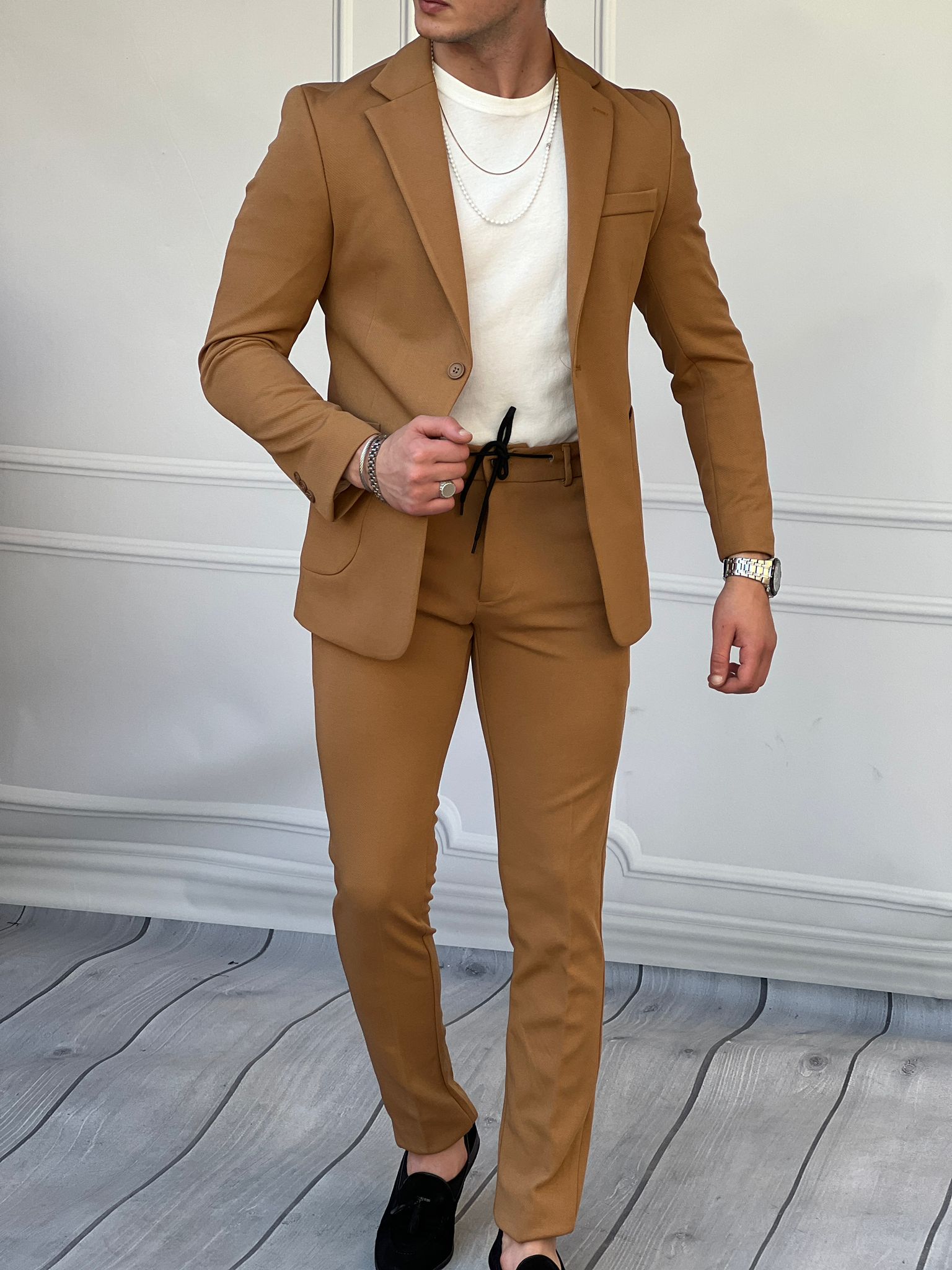 Petek Örme Pamuk Likra Takım Elbise