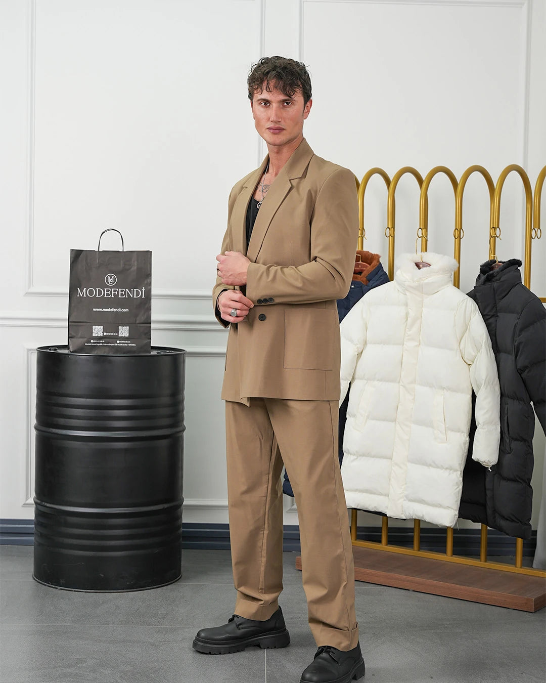 Geniş Kalıp Kruvaze Ceket Baggy Pantolon Takım Elbise