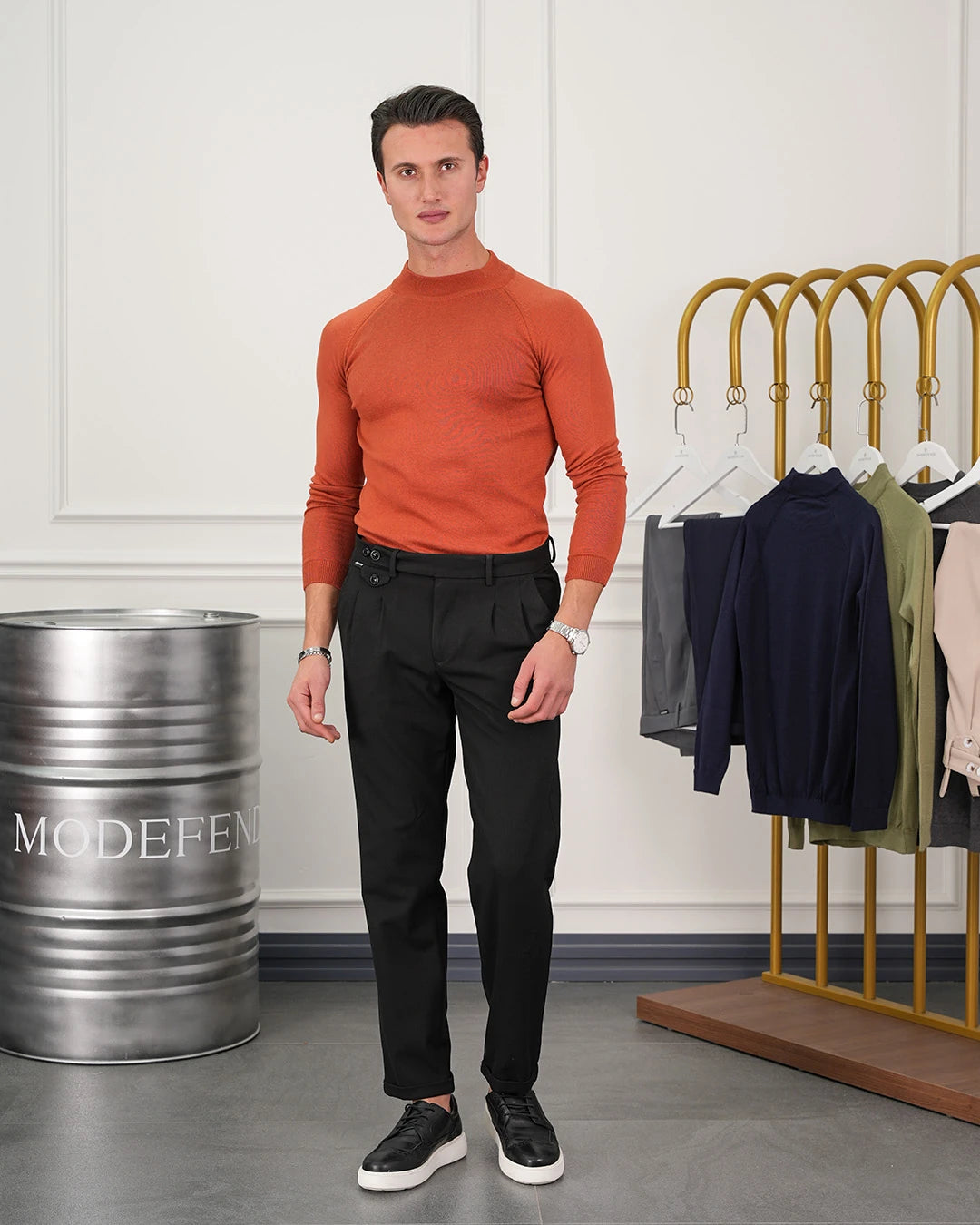 Pamuk Likra Slim fit Kalıp Yarım Balıkçı Kazak