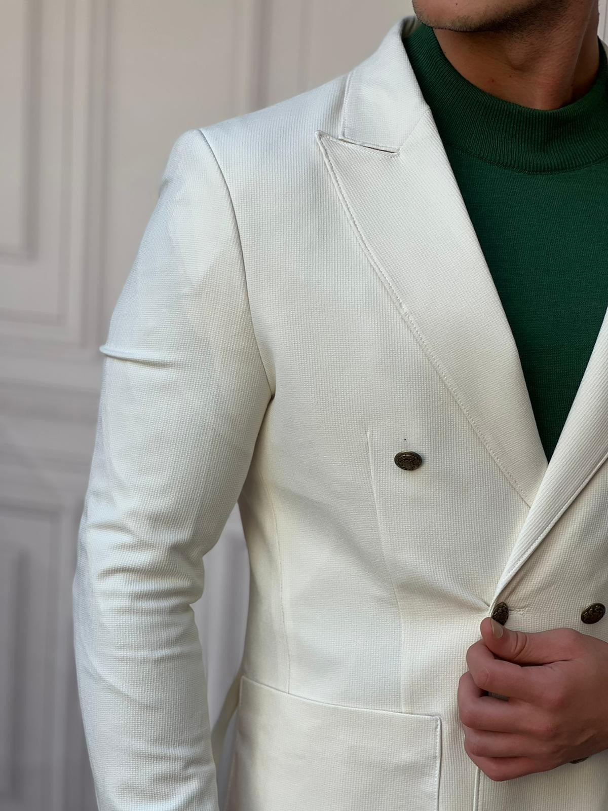 Petek Örme Pamuk Likra İtalyan Kesim Slimfit Ceket Pantolon Takım Elbise