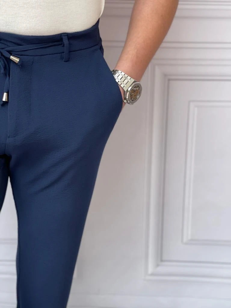 İp Detaylı Armür Kumaş Rahat Kalıp Jogger Pantolon