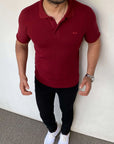 Slim Fit Örme Polo Yaka Tshırt