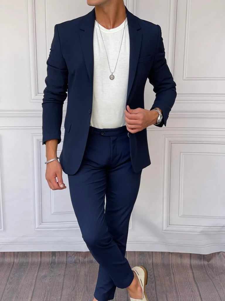 Slimfit Kalıp Pamuk Likra Ceket Pantolon Takım Elbise