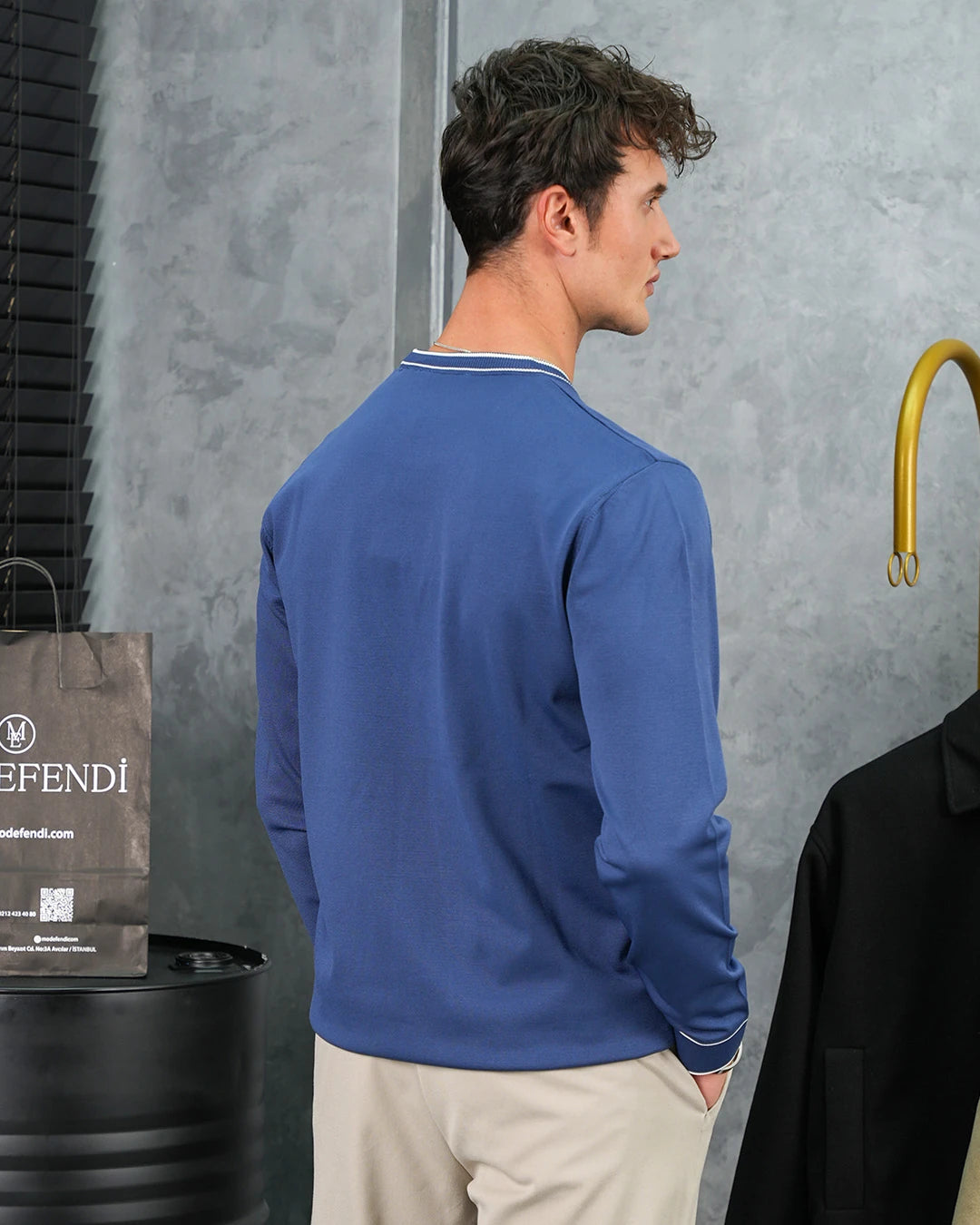 Yüksek Kalite Merserize Kumaş Bisiklet Yaka Triko