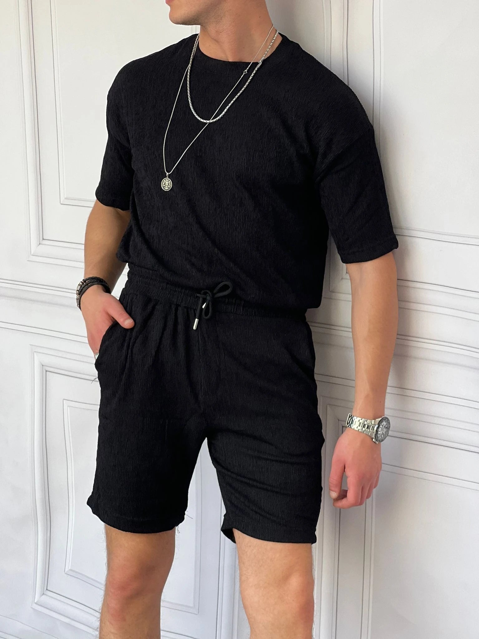 Krinkıl Kumaş Pamuklu Alt + Üst Takım