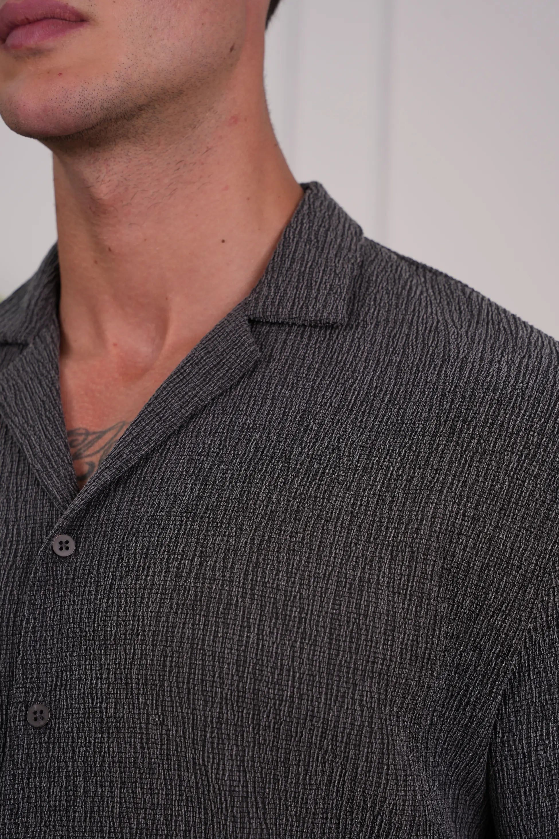 Rahat Kalıp Armur Kumaş Kısa Kollu Gömlek