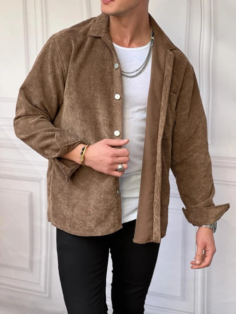 Fitil Kadife Oversize Gömlek