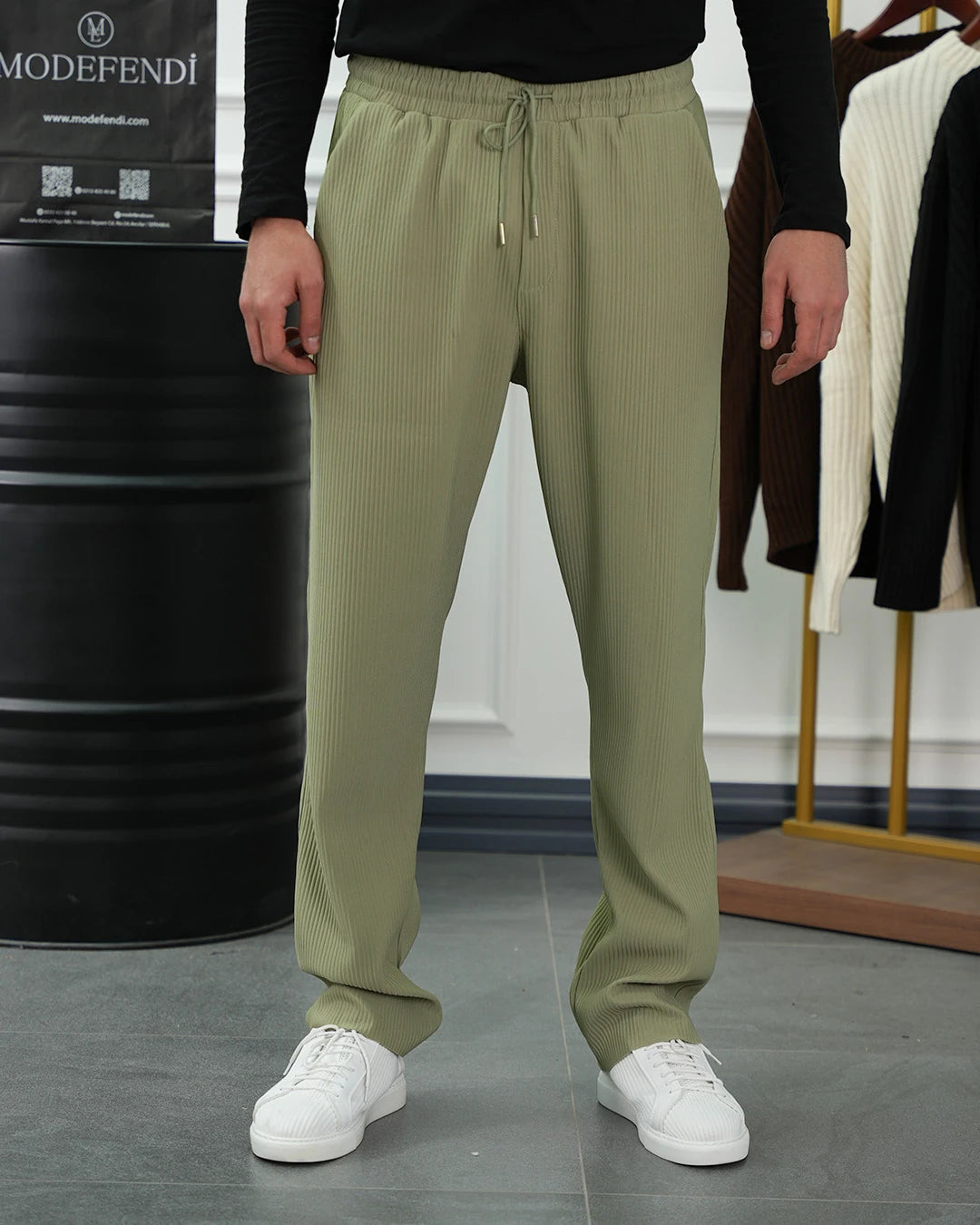 Kalın Fitil Desen Jogger Pantolon