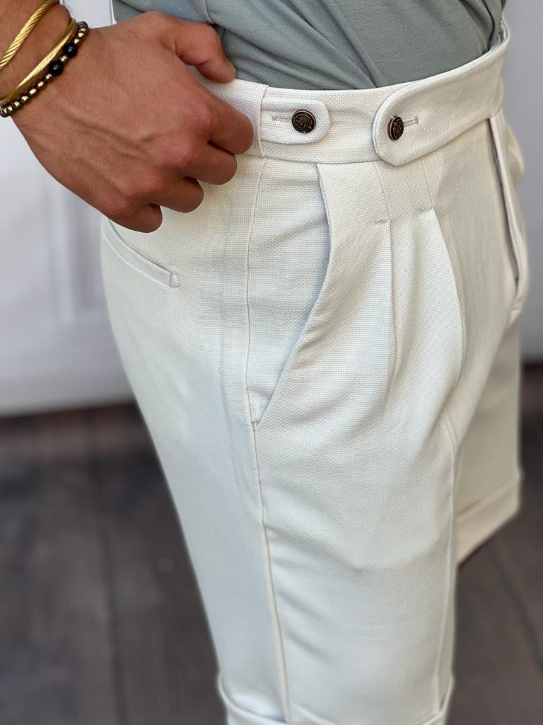 Pamuklu Keten Slimfit Kalıp Kapri