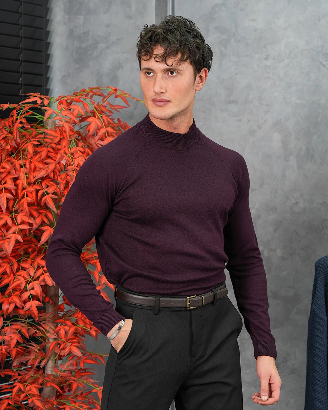 Slimfit Kalıp Pamuklu Triko Yarım Balıkçı Triko Kazak