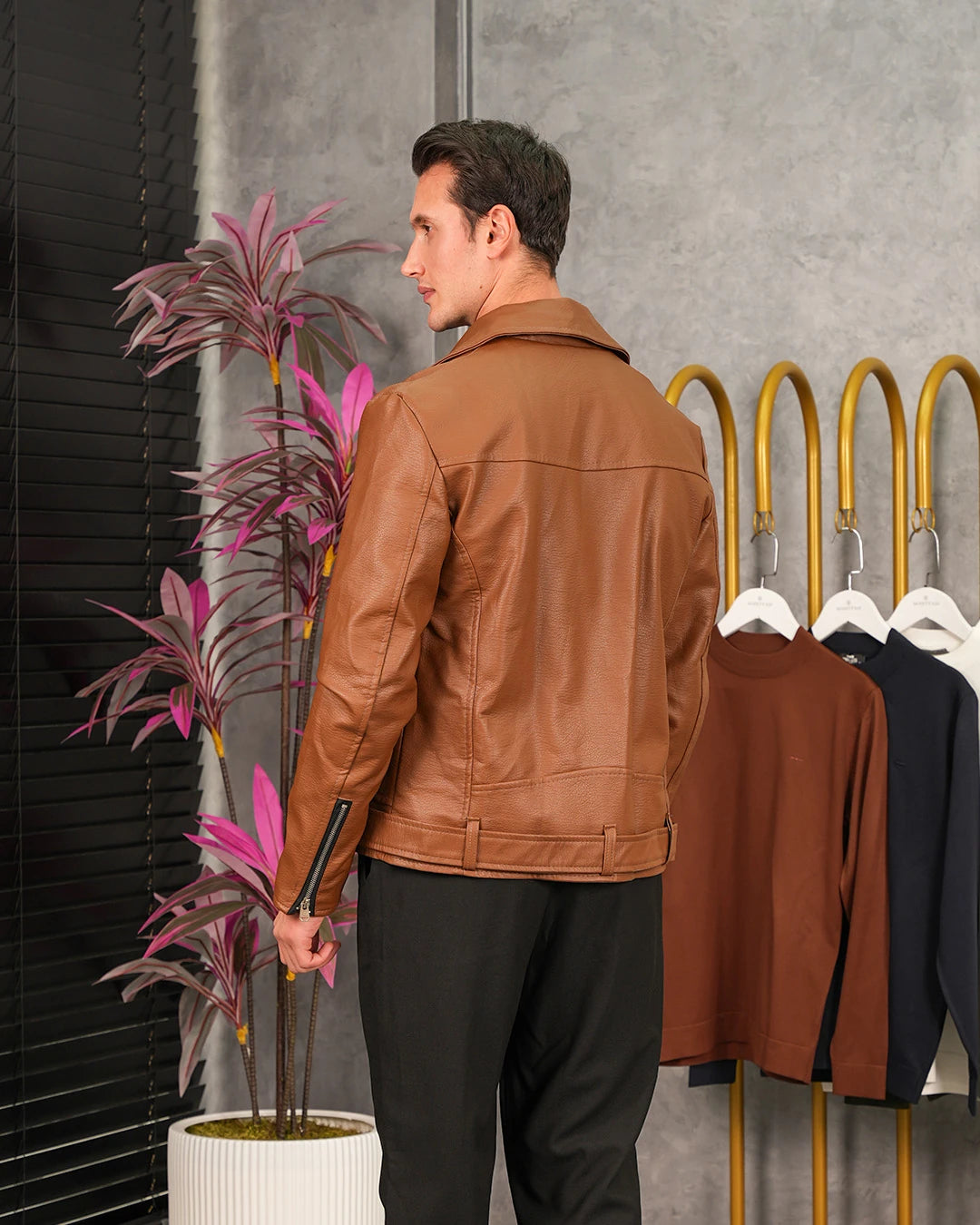 İtalyan Kesim Yan Fermuar Deri Mont