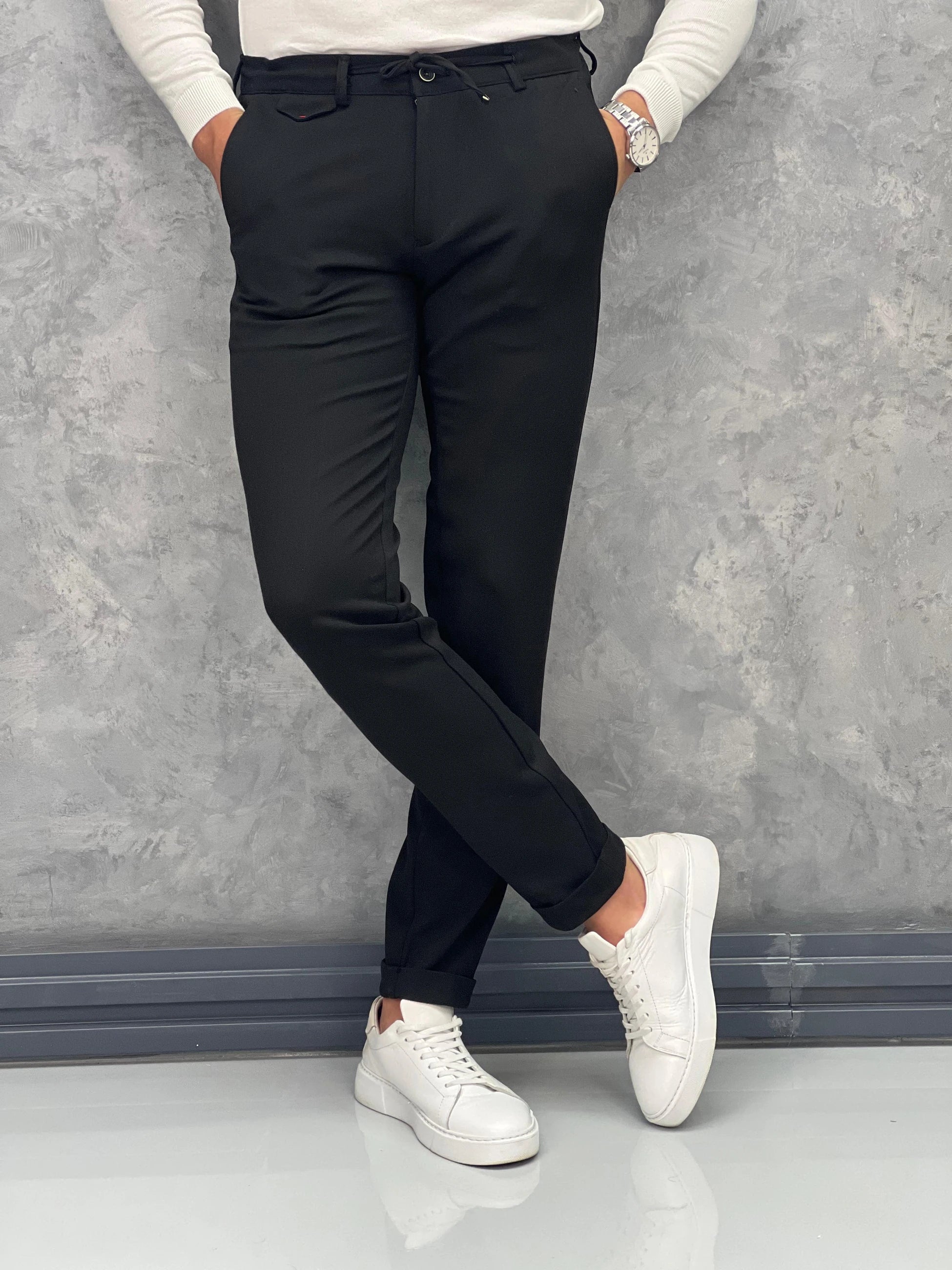 Yüksek Kalite Double Paça İp Detaylı Patolon