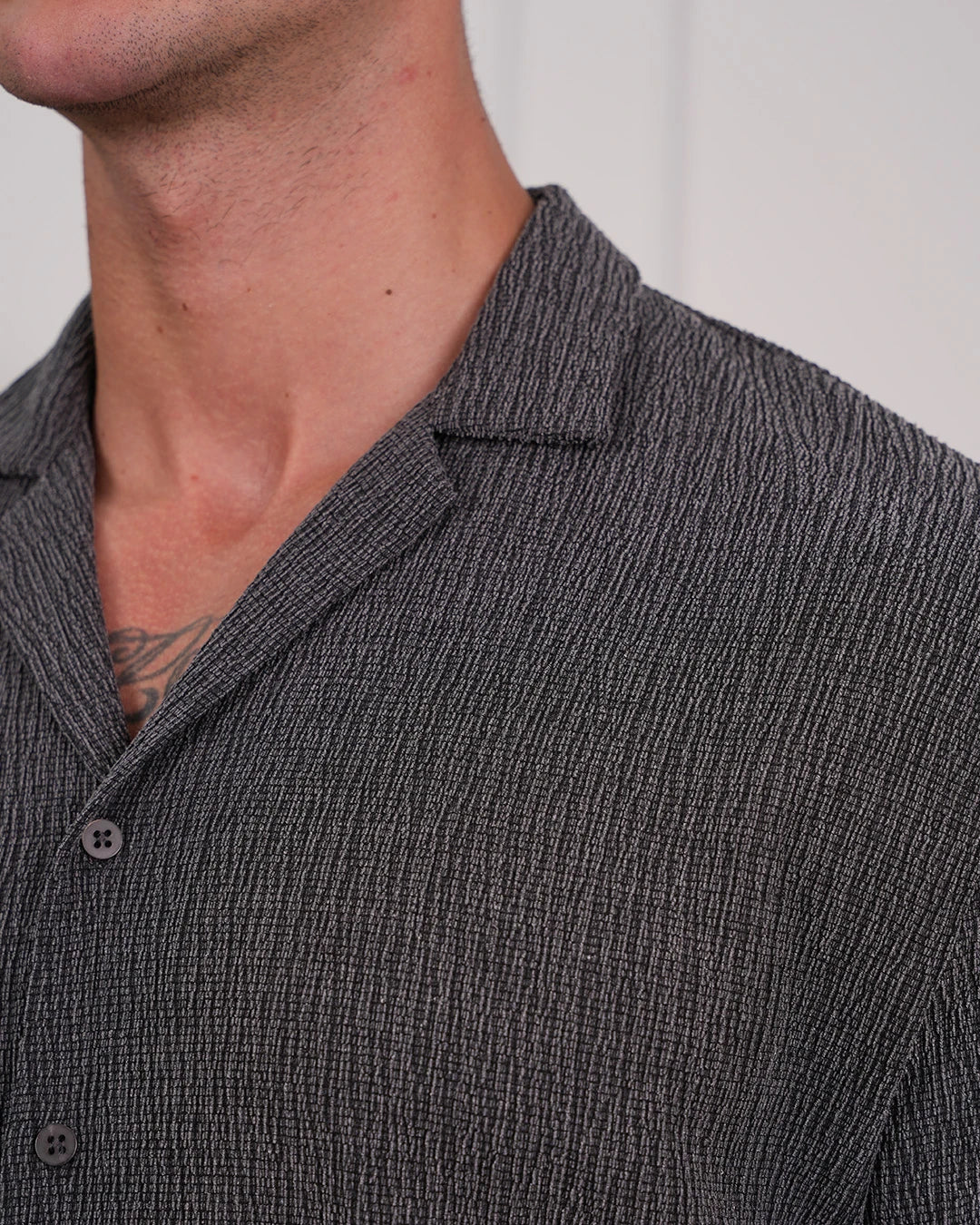 Krinkıl Kumaş Pamuklu Gömlek + Şort Takım